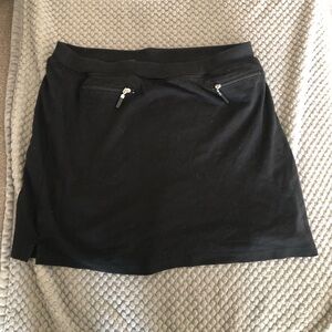 Black mini skirt with shorts underneath